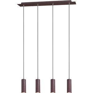 LED Hanglamp - Trion Mary - GU10 Fitting - 4-lichts - Rechthoek - Roestkleur - Aluminium