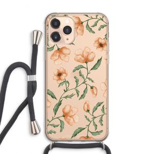 Peachy flowers: iPhone 11 Pro Max Transparant Hoesje met koord