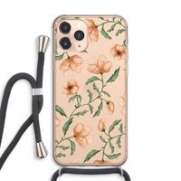 Peachy flowers: iPhone 11 Pro Max Transparant Hoesje met koord