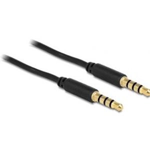 Delock 83436 Stereo Jack Kabel 3,5 mm 4-pins male naar male 2 m zwart