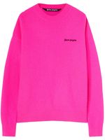 Palm Angels logo-embroidered wool-blend jumper - Rose - thumbnail