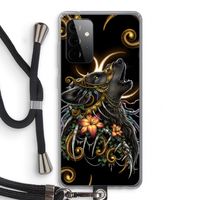 Huilende Wolf: Samsung Galaxy A72 5G Transparant Hoesje met koord