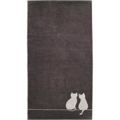 Cawö Cawö Cute Cats 6263 Handdoek 50x100 basalt/platin