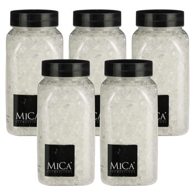 Mica Decorations decoratie stenen / granulaat - 5x - 650 ml - 4-10 mm - transparant