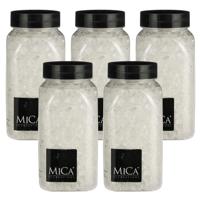 Mica Decorations decoratie stenen / granulaat - 5x - 650 ml - 4-10 mm - transparant