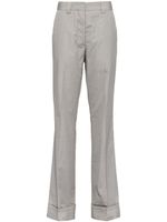 Miu Miu pantalon en coton à coupe droite - Gris