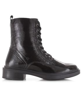 POELMAN Poelman - Lakleren boot met rits Zwart Lakleer Veterboots Dames