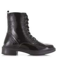 POELMAN Poelman - Lakleren boot met rits Zwart Lakleer Veterboots Dames - thumbnail