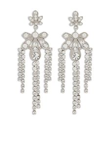 Rabanne boucles d'oreilles Chandelier serties de cristal - Argent