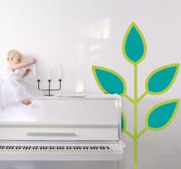 Sticker kinderkamer plant blauwe blaadjes