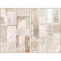 Schilderij Home ESPRIT Beige Modern Stads 82,5 x 4,5 x 122,5 cm (2 Stuks)
