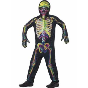 Glow in the dark verkleedkleding skelet voor kinderen 145-158 (10-12 jaar)  -