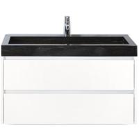 Dante Badmeubelset 100 cm - Wit Hoogglans - Wastafel Hardsteen Wit Lucca