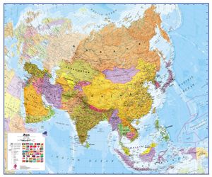 Wandkaart - Magneetbord Azië Politiek - Asia Political, 120 x 100 cm | Maps International