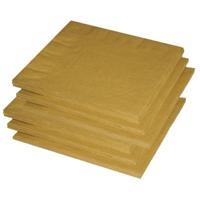 Uni kleur tafel servetten - goud - 60x stuks - 33 x 33 cm - Papier