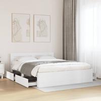 Bedframe met hoofdeinde zonder matras 160x200 cm wit
