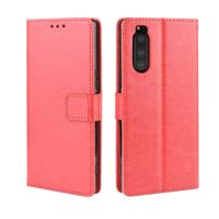 Retro Crazy Horse textuur horizontale Flip lederen case voor Sony Xperia 2 met houder & kaartsleuven & fotolijstjes (rood)