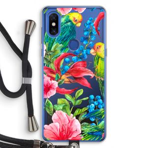 Papegaaien: Xiaomi Mi Mix 3 Transparant Hoesje met koord