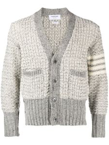 Thom Browne cardigan chiné à 4 bandes signature - Gris