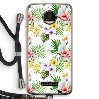 Gele kuif: Motorola Moto Z Force Transparant Hoesje met koord