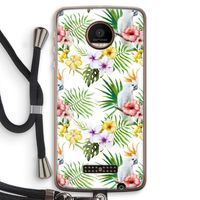 Gele kuif: Motorola Moto Z Force Transparant Hoesje met koord