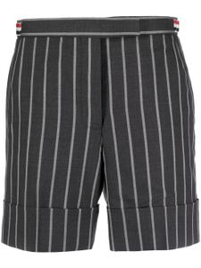 Thom Browne short en laine à rayures - Gris