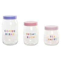Set van 3 Potjes Home ESPRIT Roze Lila Modern 1 L 1,5 L 3 Onderdelen