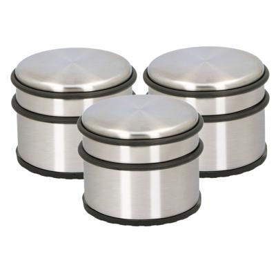 Alpina Deurstopper van 1.1 kilo - Set van 3x stuks - staal - met zwart kunststof rand - 9 x 7 cm