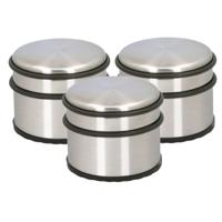 Alpina Deurstopper van 1.1 kilo - Set van 3x stuks - staal - met zwart kunststof rand - 9 x 7 cm