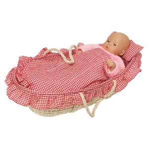 Goki Doll's carry cradle including lining,mattress,pillow,quilt Poppenreiswieg
