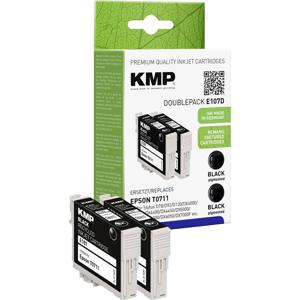 KMP Inktcartridge vervangt Epson T0711 Compatibel 2-pack Zwart E107D 1607,4021