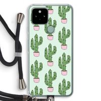 Cactus Lover: Pixel 5 Transparant Hoesje met koord