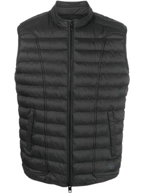 Diesel gilet matelassé à patch logo - Noir