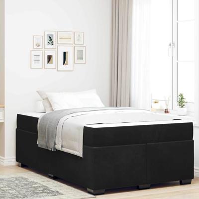 Bedframe met matras met matras Zwart 120 x 200 cm Fluweel
