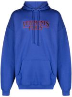 VETEMENTS hoodie en coton à logo imprimé - Bleu