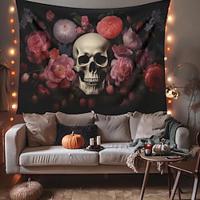 roze halloween decoraties skll hangend tapijt kunst aan de muur groot tapijt muurschildering decor foto achtergrond deken gordijn thuis slaapkamer woonkamer decoratie kraai Lightinthebox