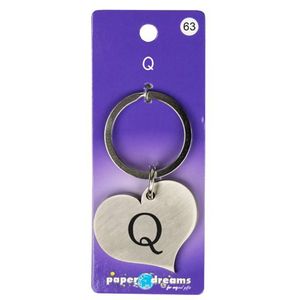 Paper Dreams sleutelhanger hart letter Q 10 x 4 cm staal zilver