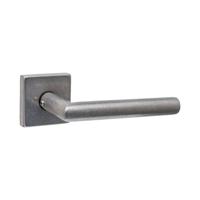 Intersteel Deurkruk Jura met rozet 53x53x10mm RVS getrommeld - thumbnail