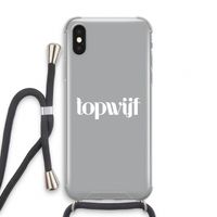 Topwijf Grijs Wit: iPhone XS Transparant Hoesje met koord