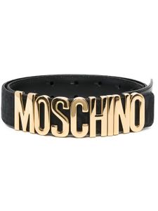 Moschino ceinture en cuir à boucle logo - Noir