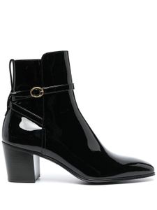 Saint Laurent bottines à effet verni 70 mm - Noir