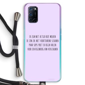 Regenboog: Oppo A92 Transparant Hoesje met koord