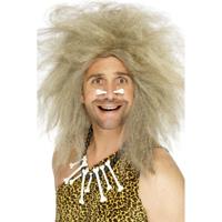 Holbewoner/zwerver verkleed pruik - blond - warrig haar