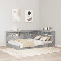 Opberghoofdbord met plank Betongrijs 120 cm Bewerkt hout