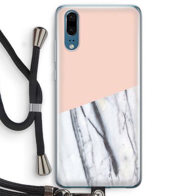 A touch of peach: Huawei P20 Transparant Hoesje met koord