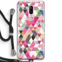 Gekleurde driehoekjes: OnePlus 6 Transparant Hoesje met koord