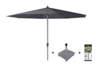 Platinum Riva stokparasol 3.5 m. rond - Antraciet met voet en hoes