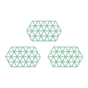 Krumble Siliconen pannenonderzetter Hexagon lang - Groen - Set van 3