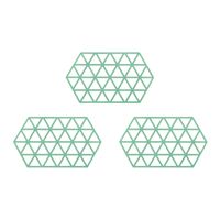Krumble Siliconen pannenonderzetter Hexagon lang - Groen - Set van 3 - thumbnail