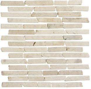 Stone Line Sticks Mozaiek Tegel Langwerpig - Crème Marmer Ongeglazuurd 300x300mm